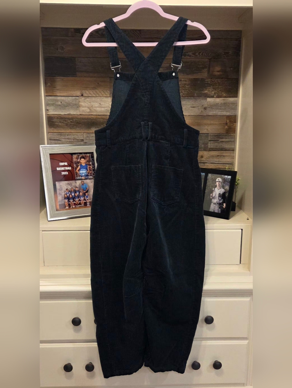 Corduroy Overalls Adjustable Straps Cute Baggy Barrel Bib Overalls - Picture 10 of 11